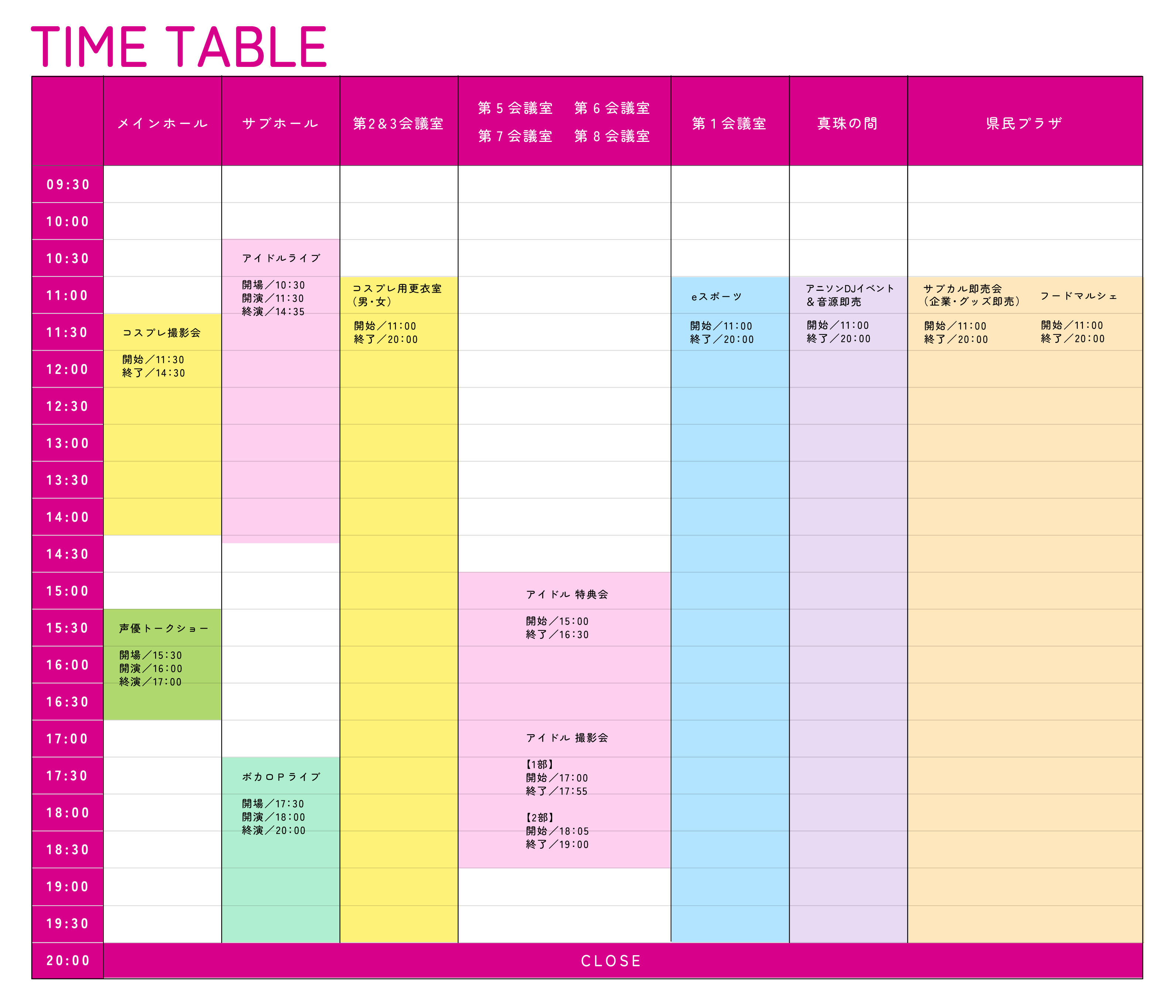 タイムテーブル